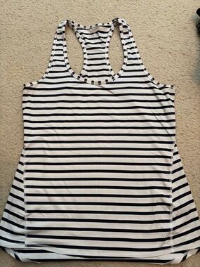 Women’s Athleta Striped Racerback Tank Top - Navy & White
